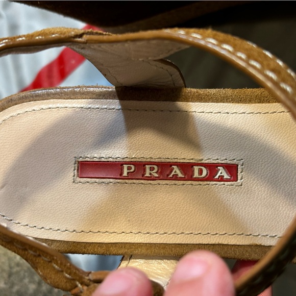 PRADA Suede Espadrille Platform. Size 37. - Picture 2 of 7